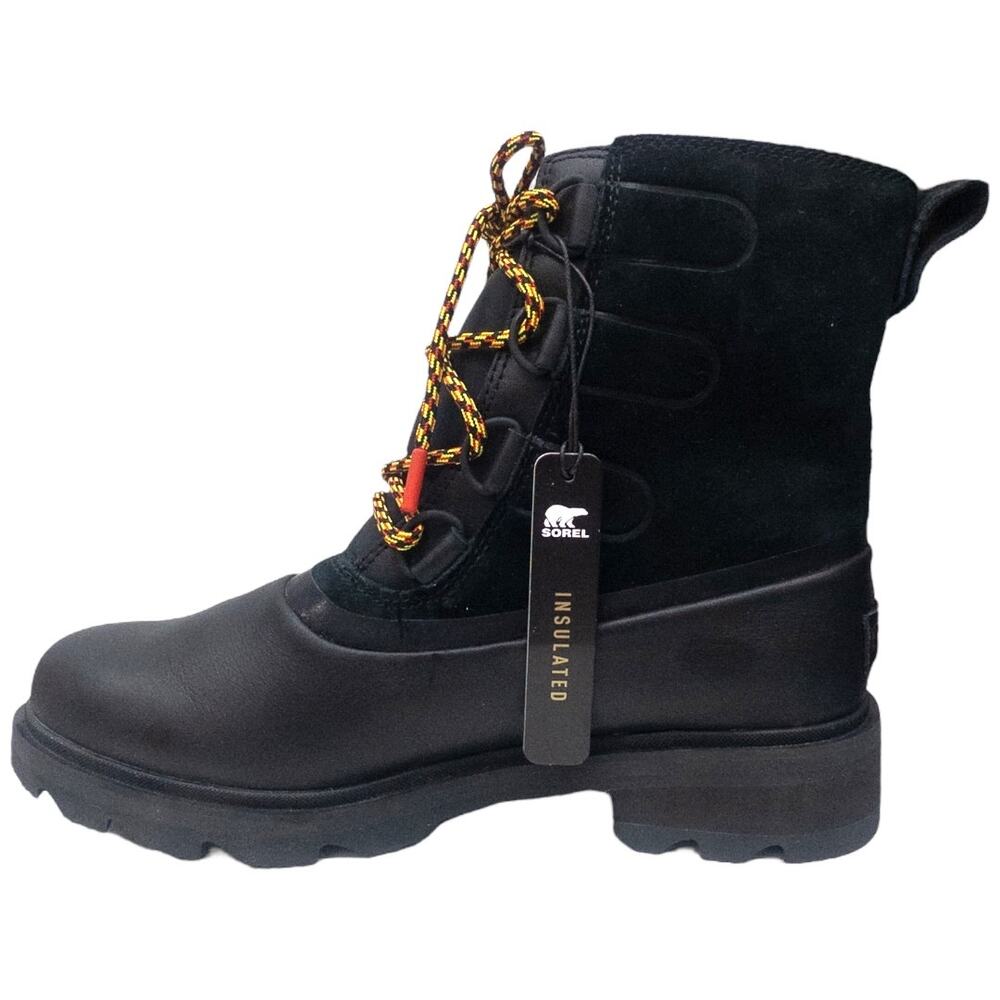 Sorel Lennox Street Lace Up Waterproof Duck Boots Winter Snow Women's 8 Black